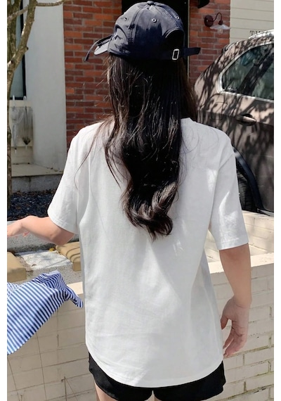 Unisex The Power Of Baskılı Tasarım Tshirt Beyaz