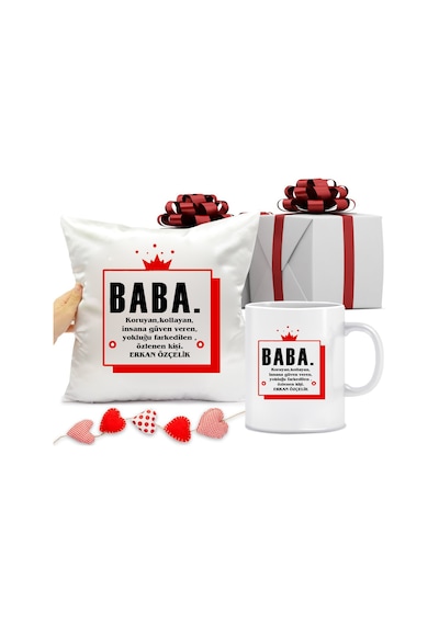 Baba Anlamlı Kupa Bardak Ve Yastık Seti (494152013)