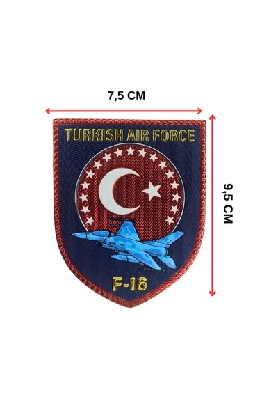 Single Sword Turkish Air Force F-16 Plastik Arkası Cırtlı Arma Patch Diğer