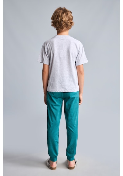 Defacto Regular Fıt Baskılı Tişört Eşofman Altı 2li Pijama Takımı Erkek Çocuk I0551a826augr400 Gri-gr400