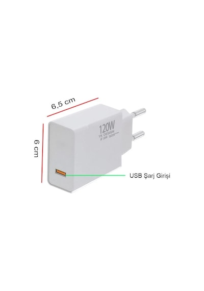 120w Süper Hızlı Şarj Cihazı - Usb Type-c Standart