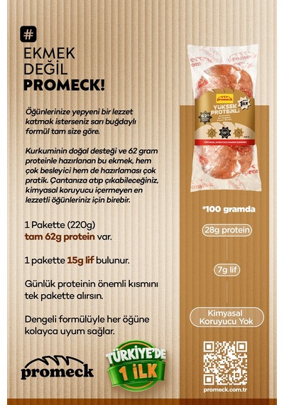 Yüksek Proteinli Kurkuminli Sarı Buğdaylı Prosort Ekmek 220 Gr
