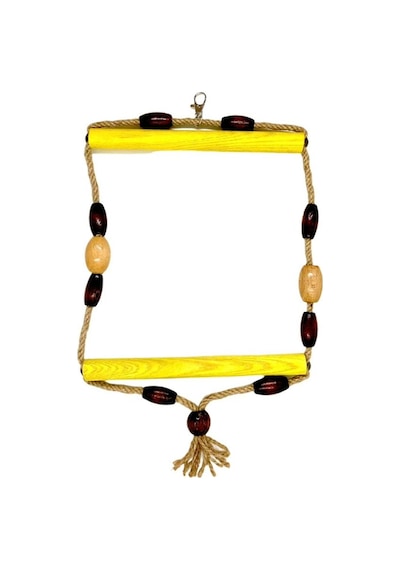 Markapet Doğal Ahşap Papağan Salıncağı Boncuklu 21 x 36 cm
