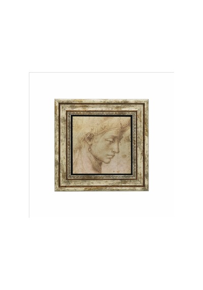 Baş Etüdü Leonardo Da Vinci Baskılı Taş Tablo 25x25 525
