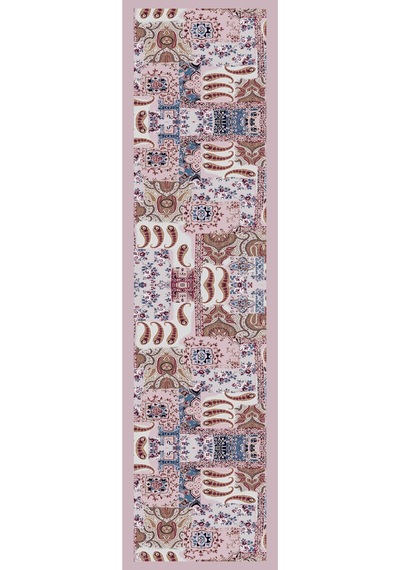 Şahmeran Desen Kadın Saten Fular 30x165cm Çok Renkli