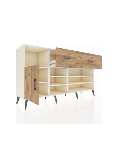 Kronos Konsol 6 Raflı 2 Çekmeceli Tek Kapaklı 176x59x99 Aytaşı-ç Aytaşı-çam