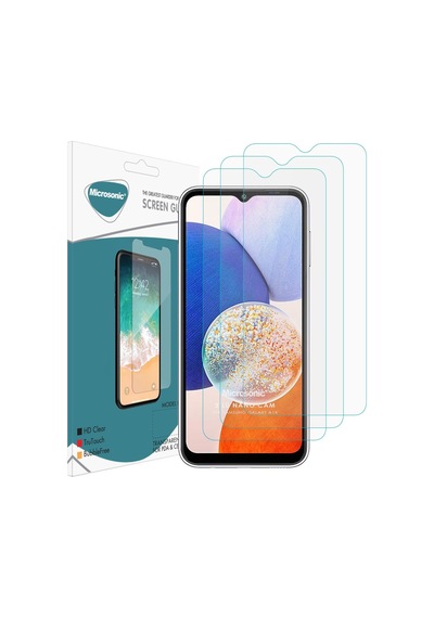 Microsonic Samsung Galaxy Uyumlu A14 Screen Protector Nano Glass Cam Ekran Koruyucu 3 Lü Paket