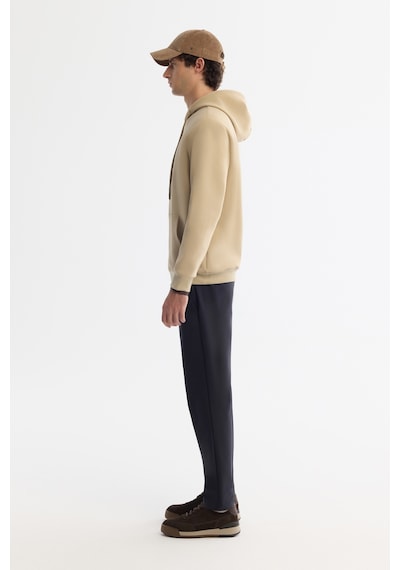 Avva Erkek Bej Kapüşonlu Pamuklu Baskılı Elastan Regular Fit Sweatshirt A42y1321