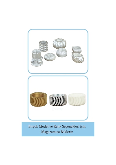 Eskitme Mumluk Şamdan 3 Adet Tealight Uyumlu Üçlü Tekerlek Model - Gümüş