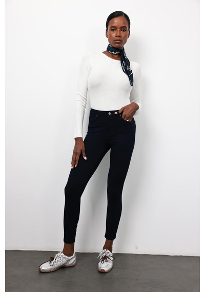 Lacivert İthal Full Likra Toparlayan Skinny Jean 7277 Lacivert