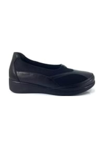 Palovit 051 Kadın Hakiki Deri Dolgu Taban Comfort Anne Ayakkabısı Siyah Krem