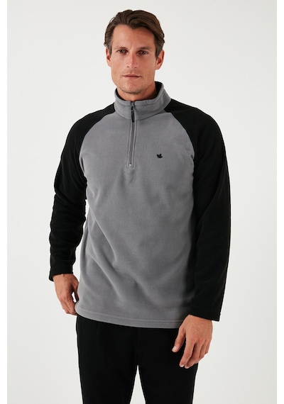 Buratti Slim Fit Yarım Fermuarlı Kışlık Şardonlu Erkek Polar 5906055 Gri