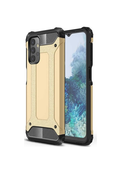 Noktaks Samsung Galaxy Uyumlu A32 4g Kılıf Çift Katman Zırh Tank Crash Military Kapak Gold T17037