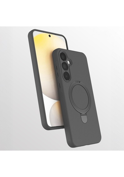 Samsung Galaxy A17 Uyumlu Standlı Magesafe Silikon Kılıf Gri
