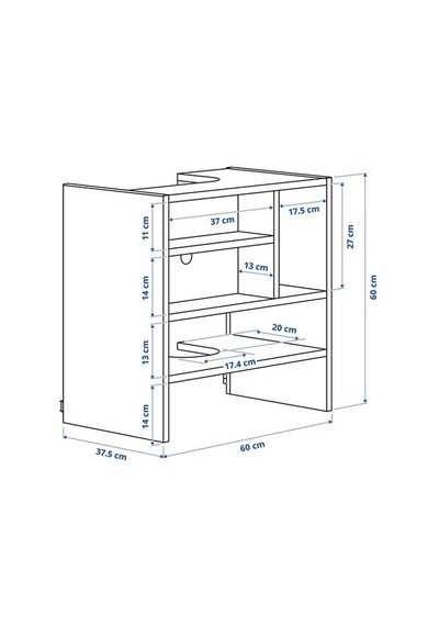 Ikea Metod Aspiratör Dolabı İskeleti, Beyaz, 60x37x60 Cm