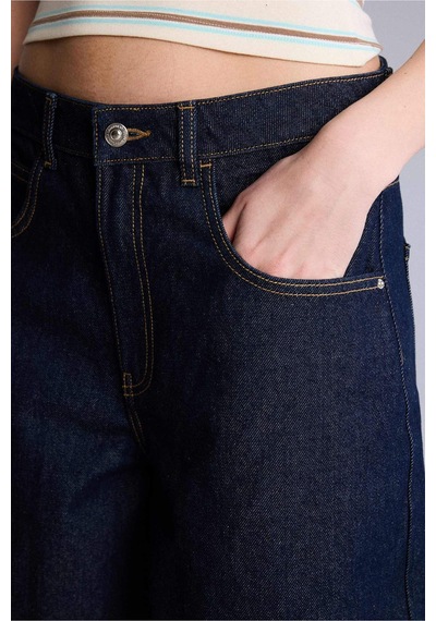 Defacto Yüksek Bel Jean Bermuda H0659ax26smnm82 Mavi-nm82