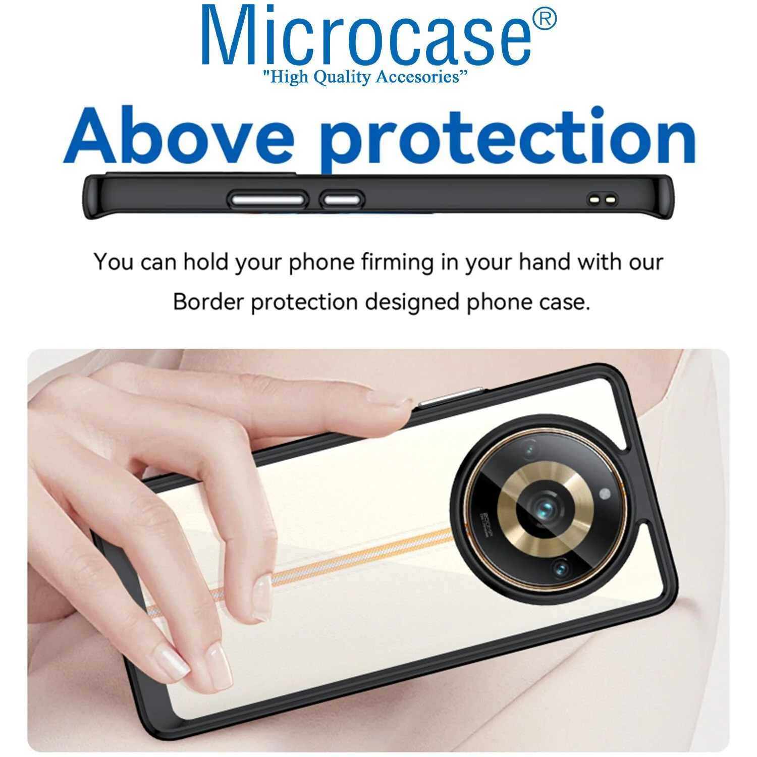 Microcase Realme 11 Pro 5g / 11 Pro Plus 5g Shield Serisi Darbeye Dayanıklı Yarı Esnek Plastik Tpu Kılıf - Al8100 Siyah