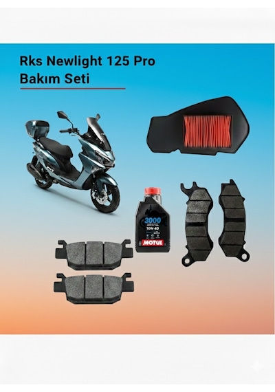 Rks Newlight 125 Pro Bakım Seti Ön-arka Balata Filtre Ve Motul Motor Yağı 4lü Set
