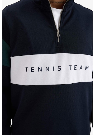 Defacto Defactofit Boxy Fit Dik Yaka Yarım Fermuarlı Sporcu Sweatshirt F0199ax25aunv253 Lacivert