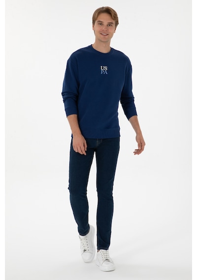 U.S. Polo Assn. Erkek Bisiklet Yaka Comfort Fit İndigo Basic Sweatshirt 50313760-VR028