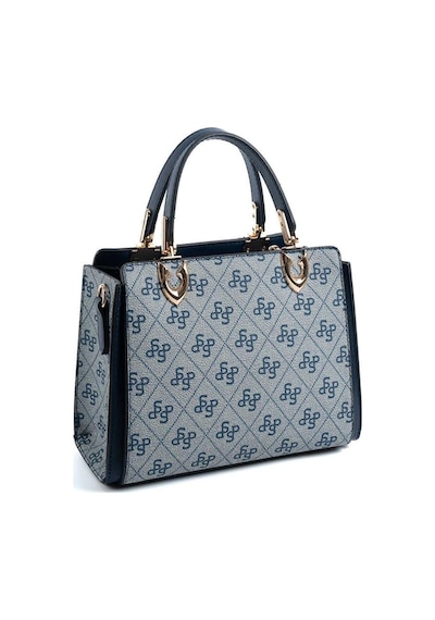 Silver Polo Sp1133 Kadın El Çantası Monogram Gri-lacivert Gri - Lacivert