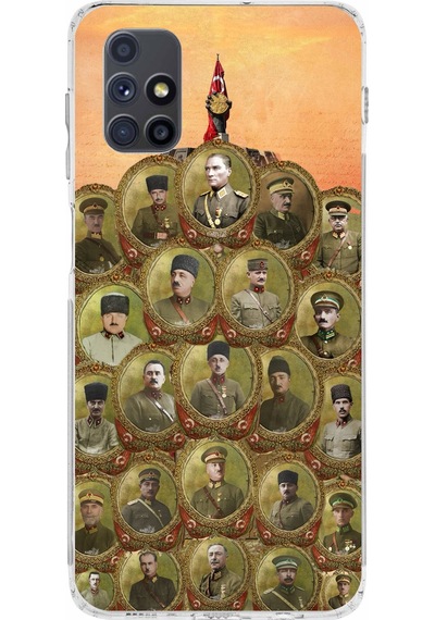 Samsung Galaxy M51 Uyumlu Atatürk Ve Kurtuluş Savaşı Komutanları Baskılı Silikon Kılıf Renkli