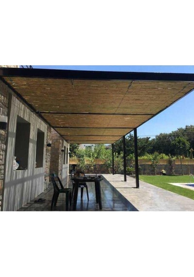 Kamış Hasır Bambu Çit 1m X 5m Sarı Doğal Hali 100 500 Diğer