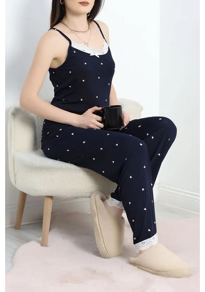 Seka Store Seka Baskılı İp Askılı Milan Pijama Takımı Lacikalp - 320.1287. Çok Renkli Seka Store Seka Baskılı İp Askılı Milan Pijama Takımı Lacikalp - 320.1287. Çok Renkli