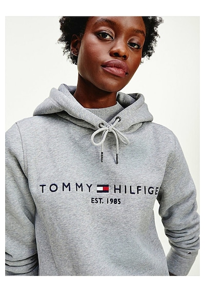 Tommy Hilfiger Bayan Kapşonlu Sweatshirt Gri