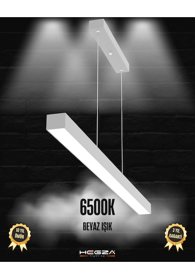 Lineer 80cm Gri Kasa, Beyaz Işık Modern Sarkıt Led Avize GRİ RENK