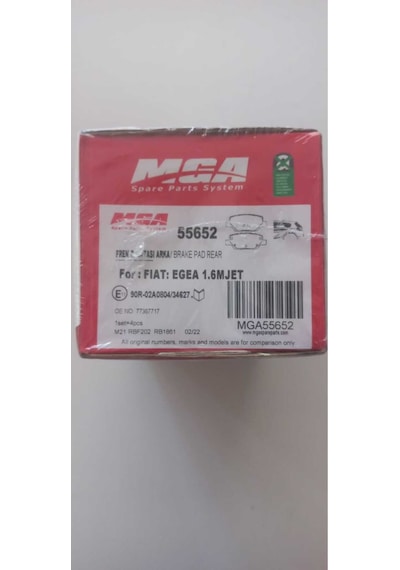 55652 Arka Fren Balatası Fiat Egea 1 Set/4 Parça /1.3 - 1.6 M Jet Arka Fren Balatası