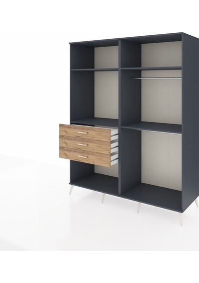 Kronos Gardrop 4 Raflı 3 Çekmeceli 2 Askılı 176x59x221 Antrasit-antrasit/çam Antrasit/çam Kronos Gardrop 4 Raflı 3 Çekmeceli 2 Askılı 176x59x221 Antrasit-antrasit/çam Antrasit/çam