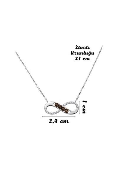 Zarif Sonsuzluk 925 Ayar Gümüş Kadın Kolye Gold & Silver Renk Seçeneği Gümüş - 911111562 Gümüş