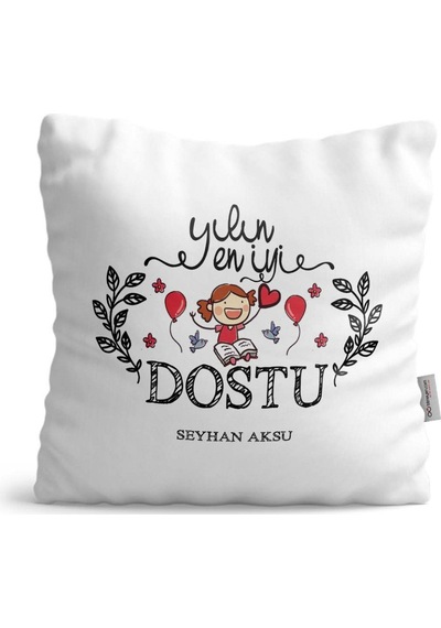 Kişiye Özel Yılın En Iyi Dostu Saten Yastık