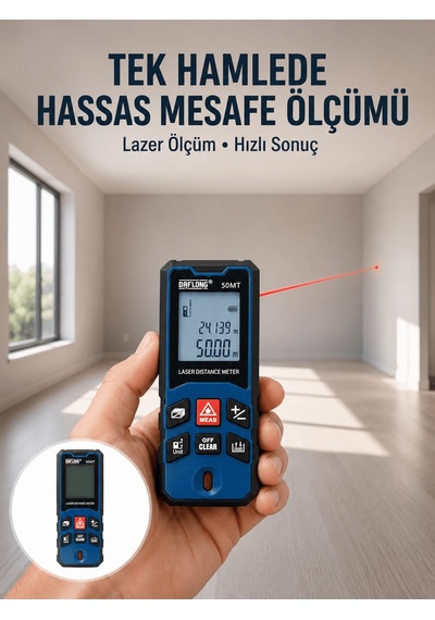 Shnstore Lazer Metre 50 Mt Hassas Ve Hızlı Ölçüm Özellikli Yeni Nesil Shntknd0720 Diğer