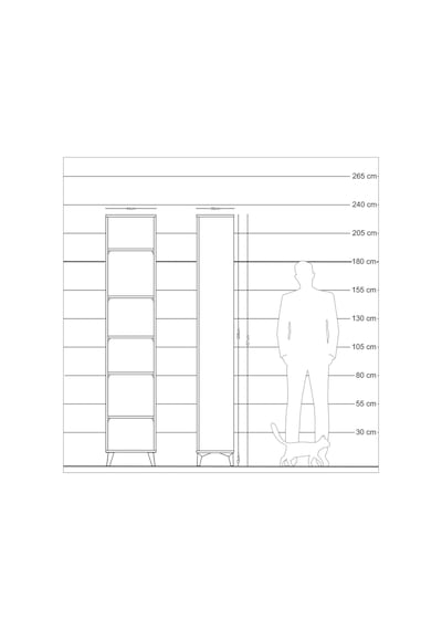 Arges Dolap 5 Raflı 44x30x221 Çam-aytaşı Çam