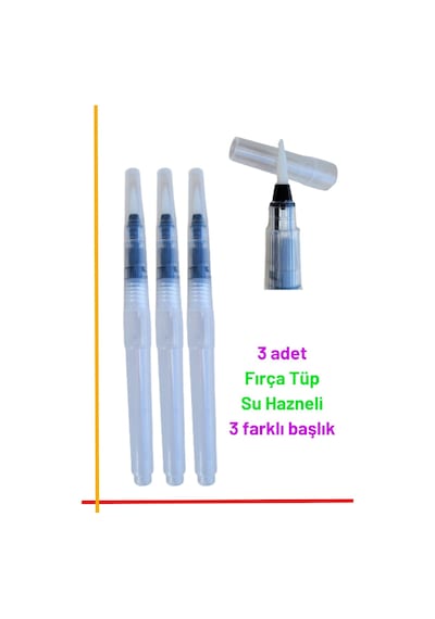 Kaligrafi Sulu Boya Hat Fırçası Tüp, Su Hazneli Fırça Kalem, Doldurulabilir Sulu Boya Fırçası.