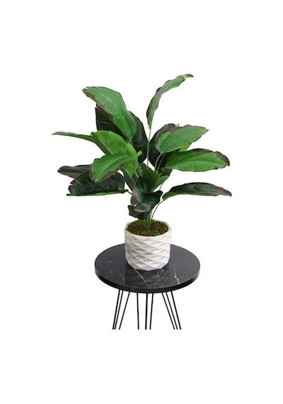Yapay Çiçek 18 Dallı Lüx Egzotik Bitki 65cm Yeşil-kahve