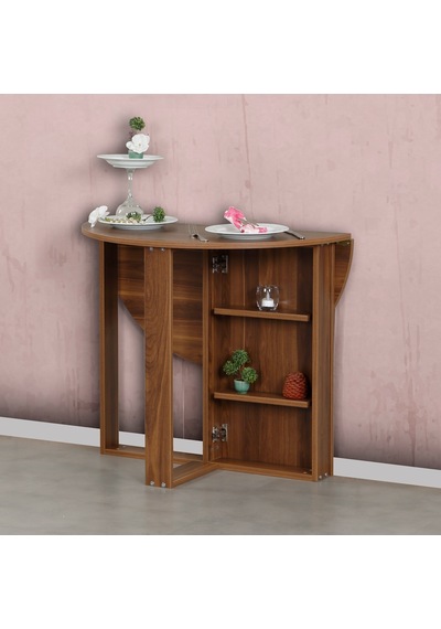 Pasifichome Middle Açılır Kapanır Mutfak Masası Ceviz / Yuvarlak Yemek Masası