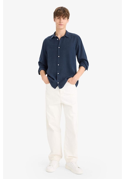 Defacto Regular Fit Twill Uzun Kollu Gömlek G0406ax25aunv175 Lacivert