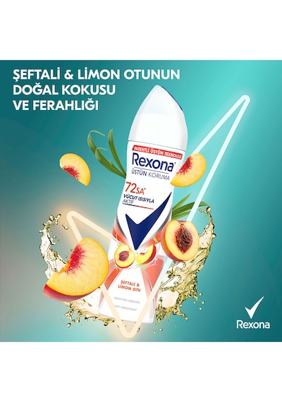 Kadın Sprey Deodorant Seftali&limon Otu Antiperspirant 72saat Kesintisiz Üstün Koruma 150mlx3