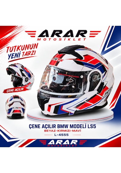 Çene Açılır Bmw Modeli Ls5 Beyaz-kırmızı-mavi L-4555