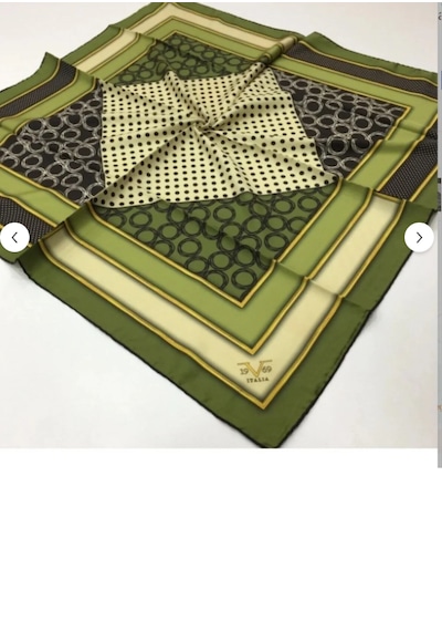 19V69 Italia 19v69 Italıa Siyah Yeşil Twill Eşarp Gold Seri 90x90 Cm Eşarp Yeşil