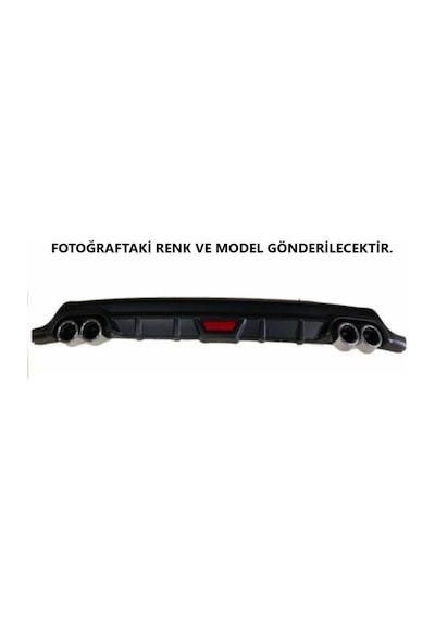 Peugeot 308 Uyumlu Body Kit Difüzör 4 Çıkış Yuvarlak Siyah Model 2