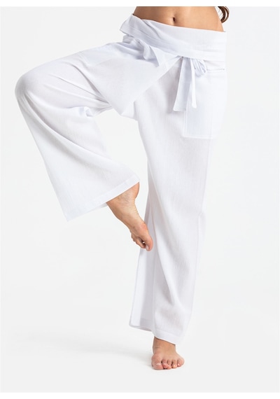 Eliş Şile Bezi Unisex Şile Bezi Balıkçı Pantolon Beyaz Byz Beyaz
