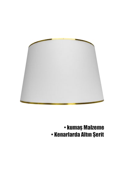 Beyaz Gold Şeritli Lambader Şapkası Beyaz
