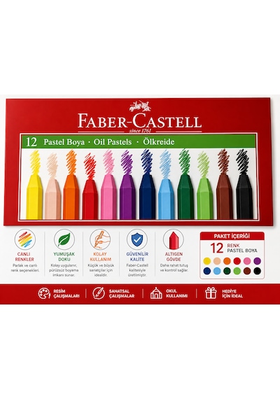 Faber Castell 12li Pastel Boya Çok Renkli