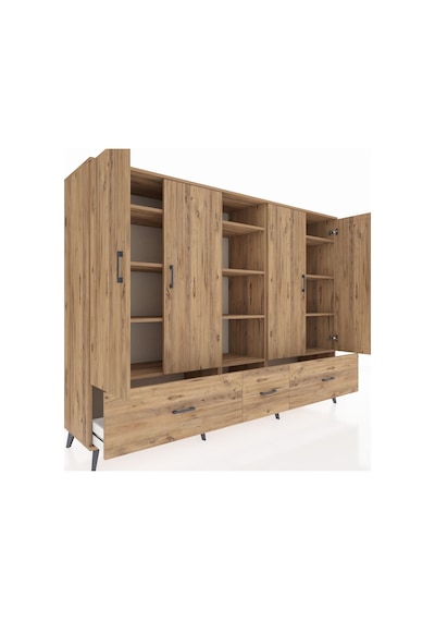 Hyperion Dolap 12 Raflı 3 Çekmeceli 4 Kapaklı 220x44x163 Çam-çam Çam-çam Hyperion Dolap 12 Raflı 3 Çekmeceli 4 Kapaklı 220x44x163 Çam-çam Çam-çam