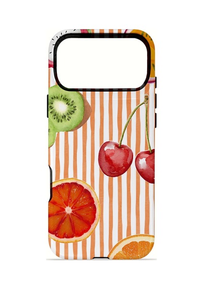 Apple iPhone Uyumlu 17 Pro Max Vorian Çift Katmanlı Magsafe Kılıf Tutti Frutti Stripe