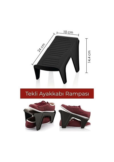20 Adet Tekli Ayakkabı Düzenleyici Ayakkabı Rampası Siyah